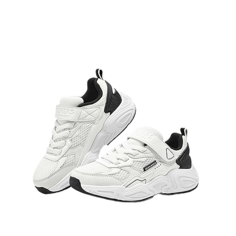 Skechers Kids Comfortable Durable Low-Top Casual Shoes Kids Sneaker White Black 310930L-WBK