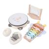 Montessori Wooden Musical Instruments Set Wood Tambourine Xylophone Maracas Wind Chime Early Music Education Toy for