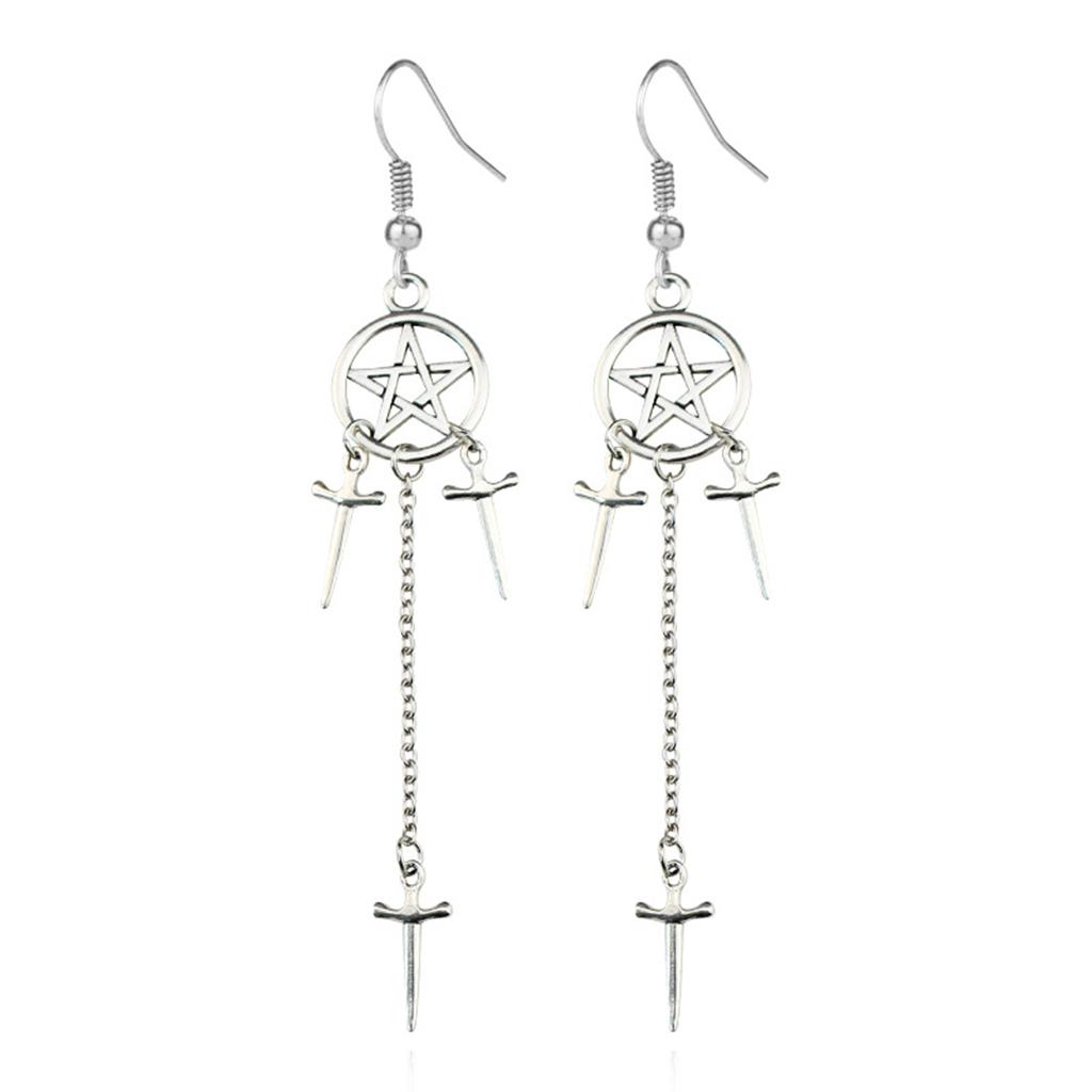 Creative Dangle Earring Dangle Chain Earrings Fashion-forward Dagger Earring 1