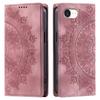 For iPhone 16e/17e Mandala Embossed PU Leather Flip Wallet Case Magnetic Closure Cover