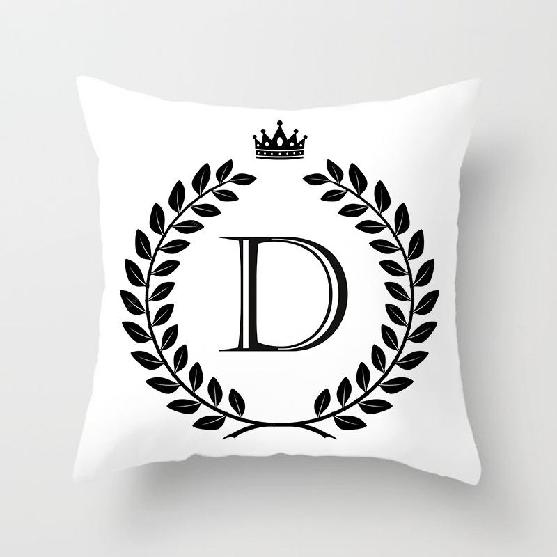 Nordic Simple Crown Letter Printing Pattern Cushion Cover Home Living Room Sofa Decoration Square Pillow Pillow Cover
