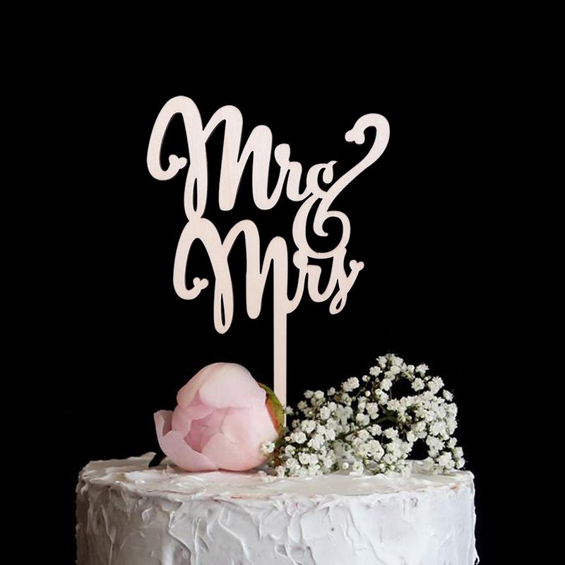 Rustic Wedding Decor Wooden Letter Mr&Mrs Love Just Married Cake Topper Bride Groom Wedding Engagement Party Decoration Supplies