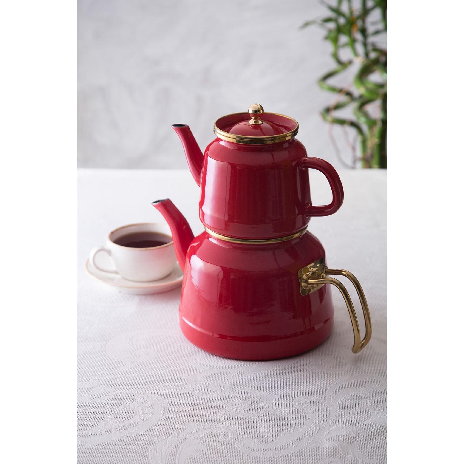 

Troy Maxi Induction Base Enamel Teapot Set Red червоний
