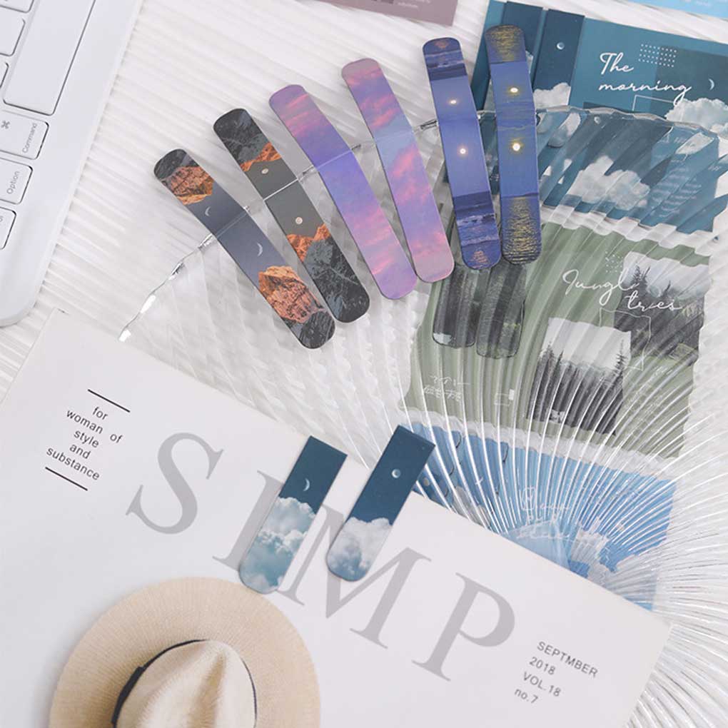 Pack of 2 Bookmark Lodestone Page Marker Decorative Student Gift Decorations Ins Style Reading Markers Pages Clip