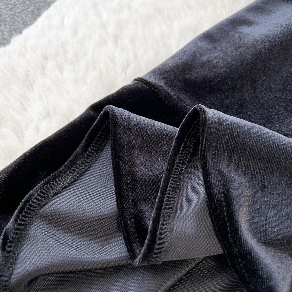 Herbst Frauen Vintage Schwarz Mesh Samt Patchwork Schlank Bodycon Party Fishtail Kleider