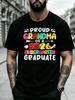 Colorful Rainbow Style Unisexs Tshirt Proud Grandma Of A 2026 Kindergarten Graduate Summer Graduation Season Gift For Grandma
