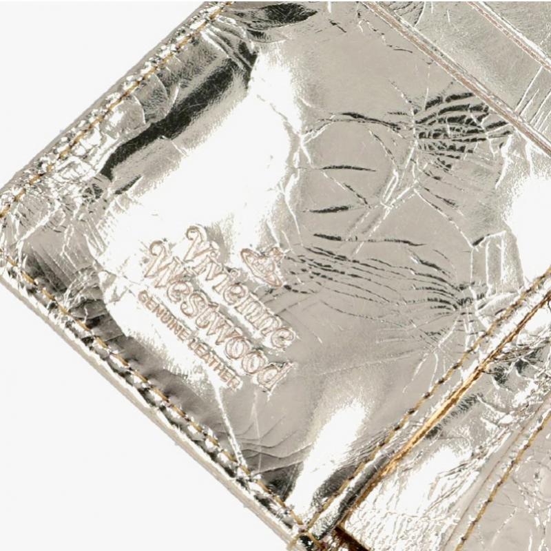 Vivienne Westwood Metallic Crinkle Small Frame Wallet 5115002mw L00a7 R401