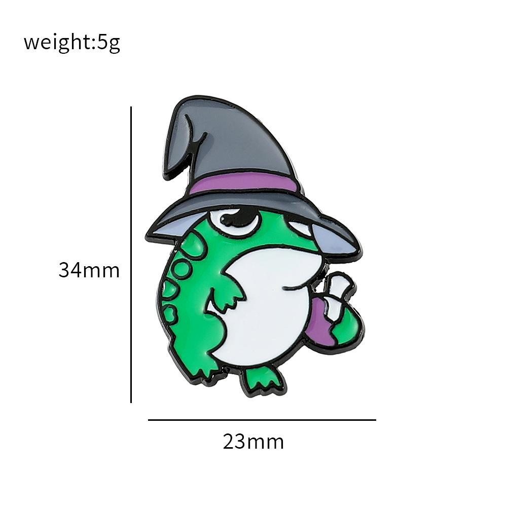Cartoon Animal Enamel Brooch Creative Frog Magician Skate Car Knife Lapel Pin Badge Backpack Clothing Hat Accessories