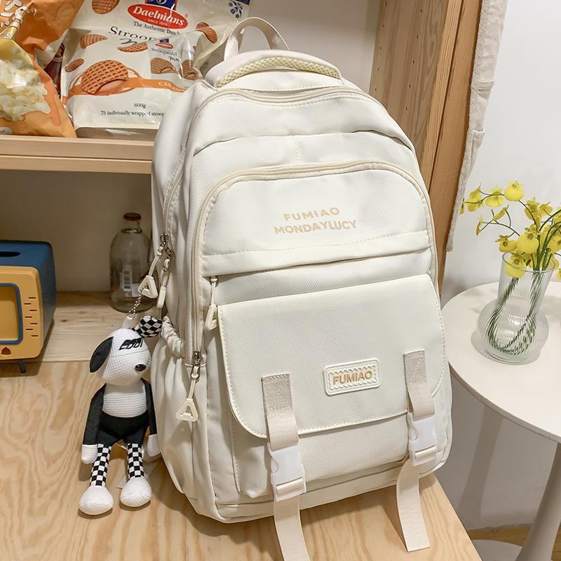 School Bag for Girls, White School Backpack for Elementary School Students, High School Students, High Quality