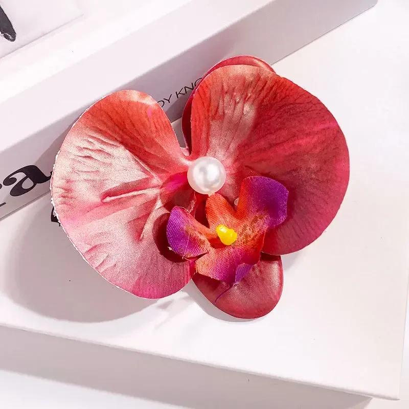 

Шпильки для волосся з перлами орхідеї для жінки, штучні квіти, шпильки, милі, для весільної вечірки, бічні кліпси, аксесуари для укладання волосся, подарунки