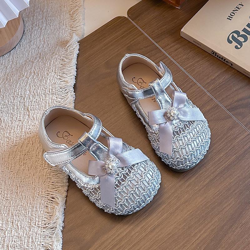 Girls’ Spring/Summer 2026 Breathable Non-slip Woven Leather Sandals 29