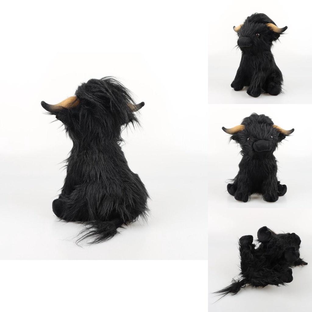 Adorable 11in Scottish Highland Cow Plush Toy