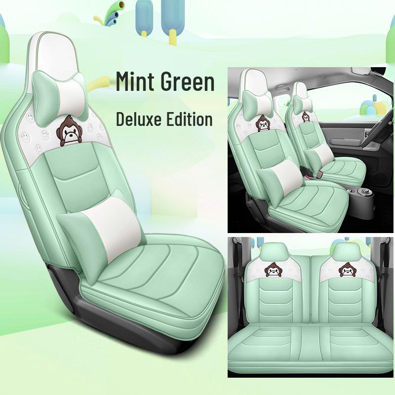 Wuling Qingkong Cartoon Full Leather Car Seat Cushion - Universal Fit for All Seasons