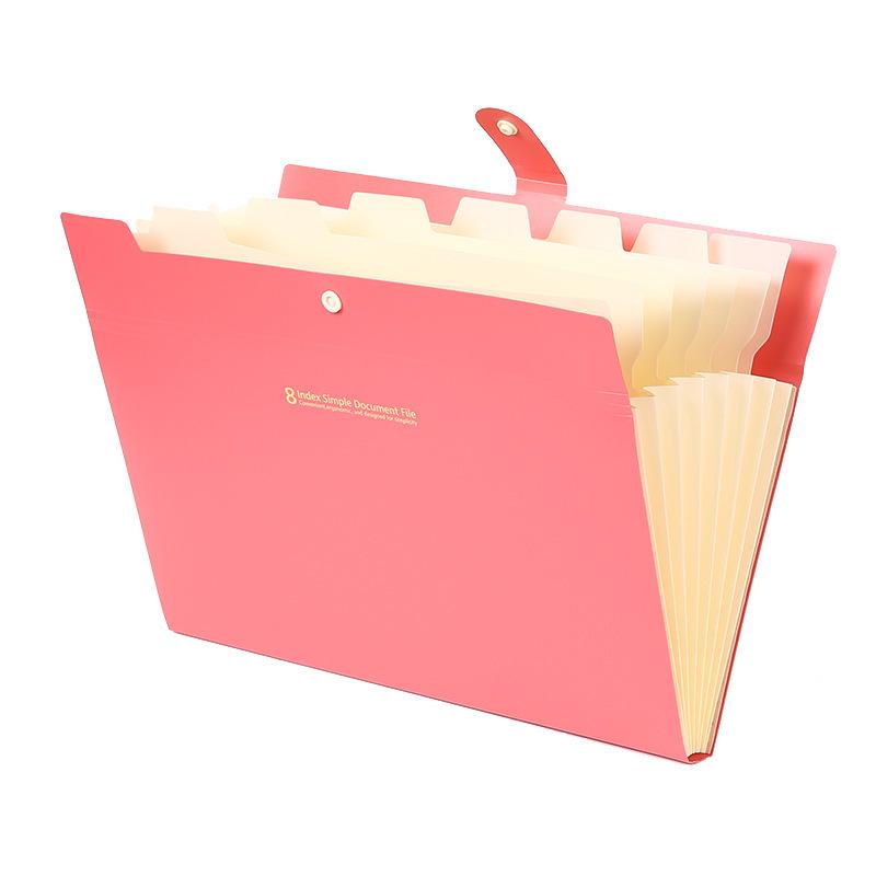 

Новая многослойная папка формата А4, сумка для файлов, сумка для файлов, сумка для документов ярких цветов, 8 сеток, сумка для органов большой емкости, простые корейские канцелярские принадлежности