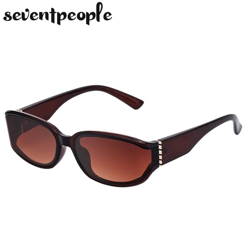 Curved Surface Rectangle Sunglasses Women  Luxury Brand Vintage Trendy Eyewear Shades For Ladies Stylish UV400 Protection