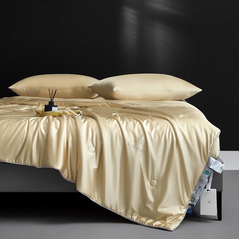 

Пуховое одеяло из чистого шелка тутового шелкопряда для всех сезонов, 100% натуральное одеяло, наполненное длинноволокнистым шелком, легкое летнее одеяло/покрывало/пуховые одеяла 150x200cm золотой