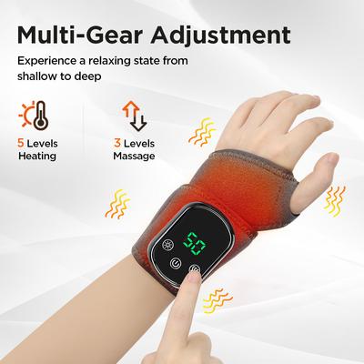 Professional Electric Wrist Massager Vibration Therapy - Reusable Wrist Support for Carpal Tunnel Pain Relief and Home Use