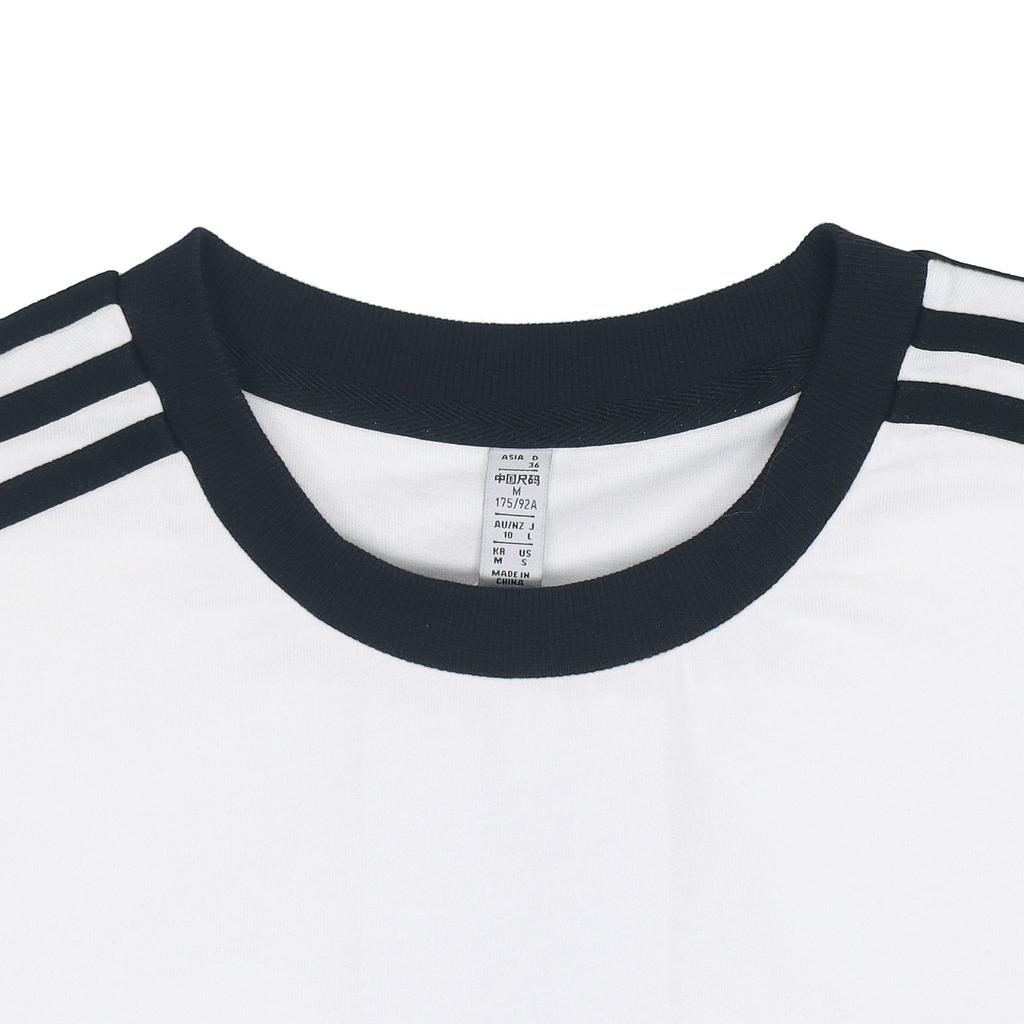 Adidas Originals Trefoil Stripe Crew Neck Sport Tee Women Tops White HK5062