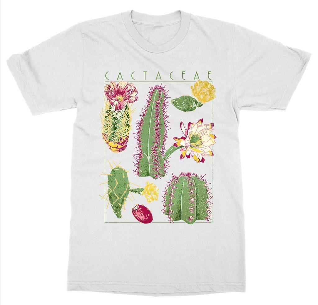 Cactus Botanical Garden Plant Print Art Botany Bloom Fruit Flower Grow New  Fashion 100 Cotton for Man Christian T Shirt