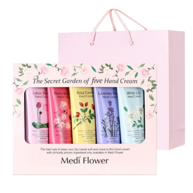 MediFlower The Secret Garden Hand Cream 5Piece Set(50g × 5) + Gift Shopping Bag