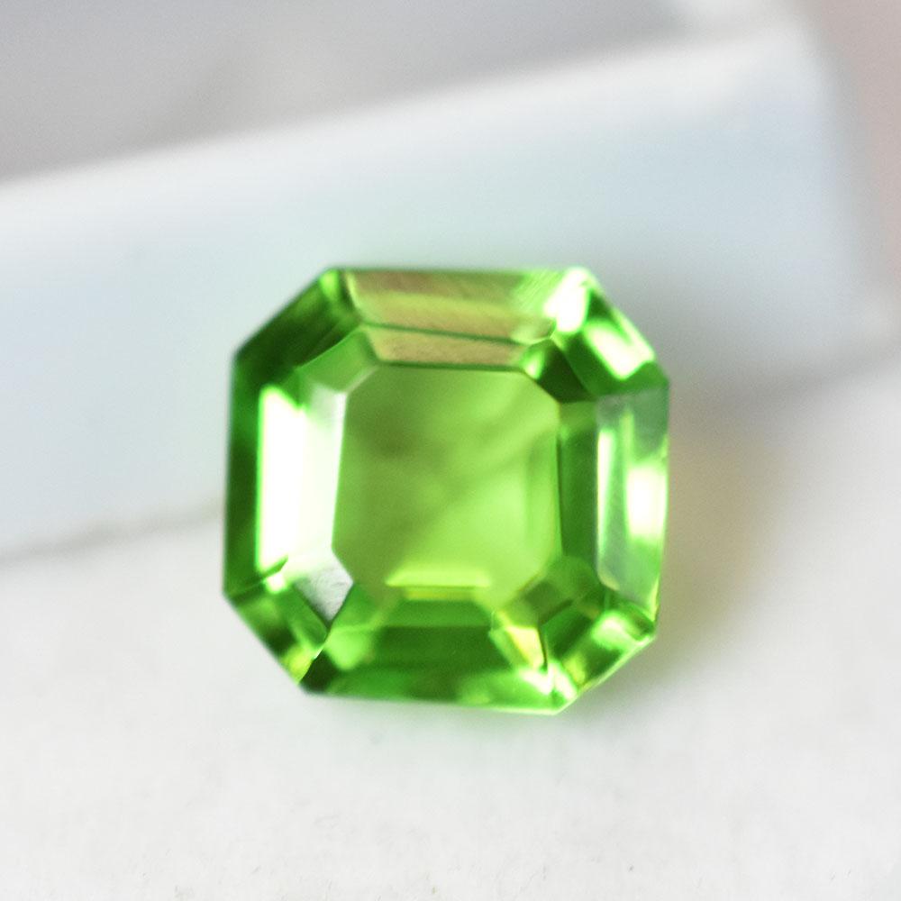 NATURAL Green Peridot 7.10 Ct Square Cut Loose Gemstone For Her/Him