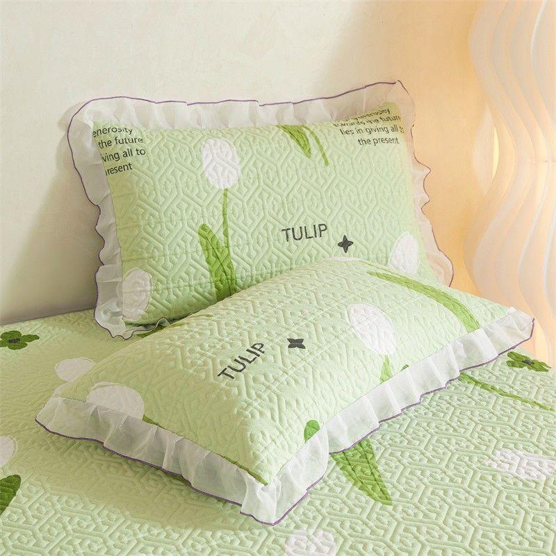 New Cotton Padded and Brushed Pillowcase with A Pair of 48cmx74cm Ruffled Edges and Thickened Four Season Pillowcases