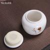 Ceramic Tea Caddy Small Mini Portable Oolong Tea Storage Tank Travel Tea Boxes Powder Sealed Jar Tea Containers Spice Candy Jar