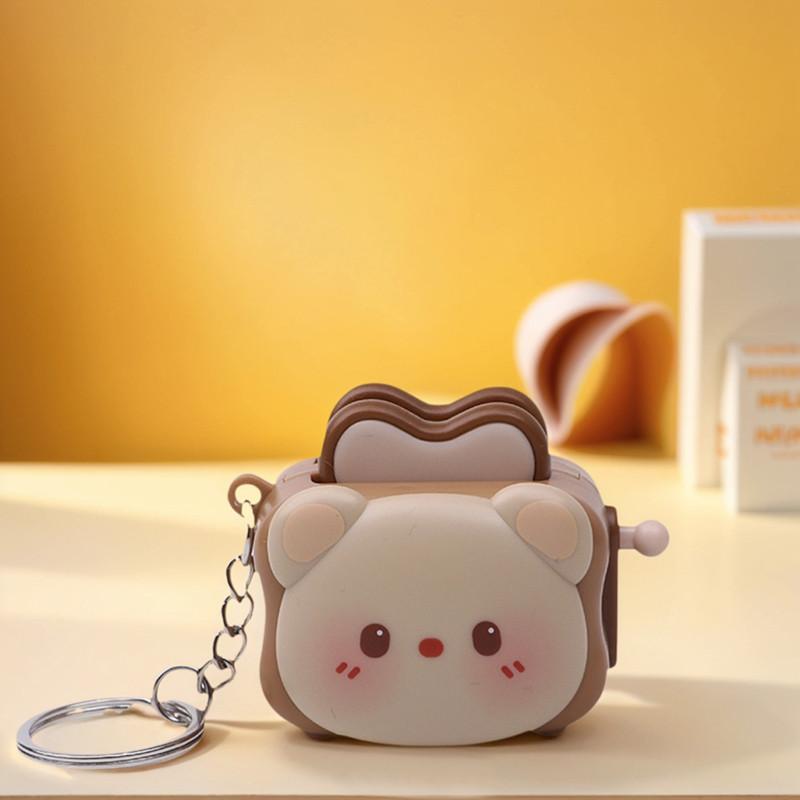 Bear Toaster Keychain Charm, Cute Cartoon Plastic Mini Size, Lightweight Bag Pendant for Keys Backpack Wallet коричневый
