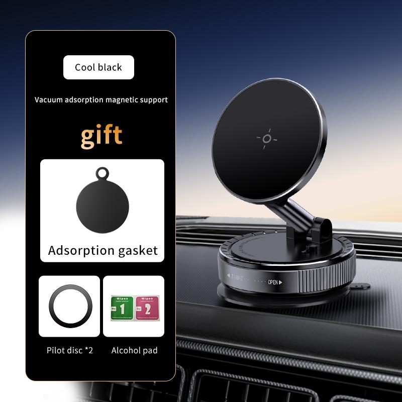 

Car Vacuum Magnetic Phone Holder Foldable Strong Suction Cup Mobile Phone Holder 360-Degree Rotating Mount For Macsfae iPhone чёрный