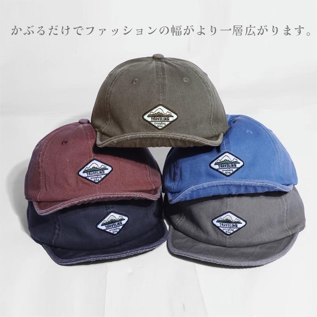 Spargel Short Brim Umpire Washed Ash Gray Men's Cap, Cotton,