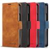 Luxury Retro Leather Phone Case For Samsung Galaxy Z Fold 7 6 5 4 3 Fold7 Fold6 Fold5 Fold4 Wallet Card Slot Magnetic Flip Cover