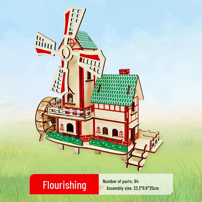 3D Wooden Ferris Wheel Puzzle - Educational DIY Gift for Kids