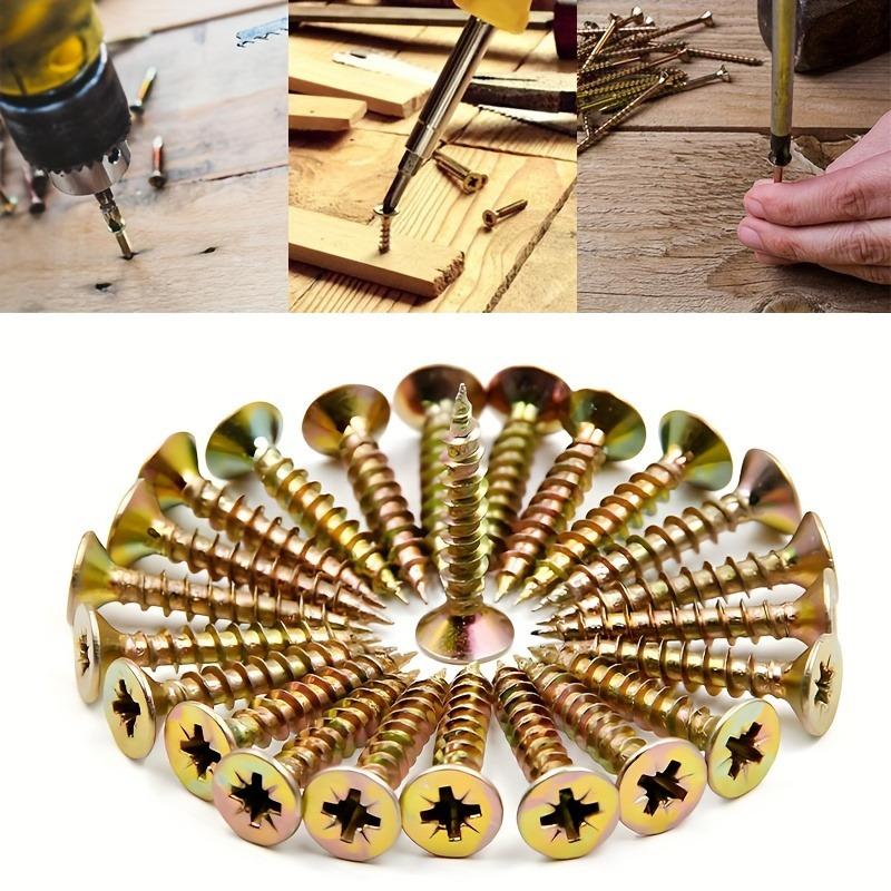 Self-Tapping Screws Class 8.8 - Flat Head, Fully Threaded for Wood - Self-Locking 3.5 mm Diameter by 16/20/25/30 mm Length