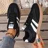 Women's Low-Top Sneakers Strap-Compatible- Minimalist Striped Lace-Up Round-Toe Casual with Sole,Soft Fab… More
