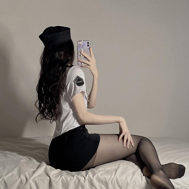 Manufacturer wholesale sex police show clothes stewardess clothes role play temptation sex underwear uniform set