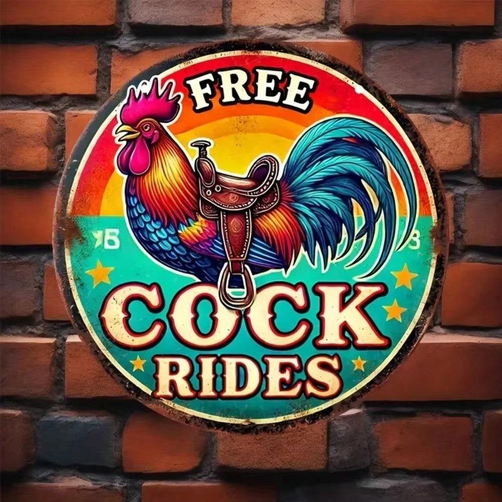 Funny Vintage Rooster Metal Sign Man Cave Bar Wall Decor Gift