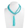 Acrylic Bead Chain Necklace for Women Vintage Tassel Sweater Chain Jewelry Accessory