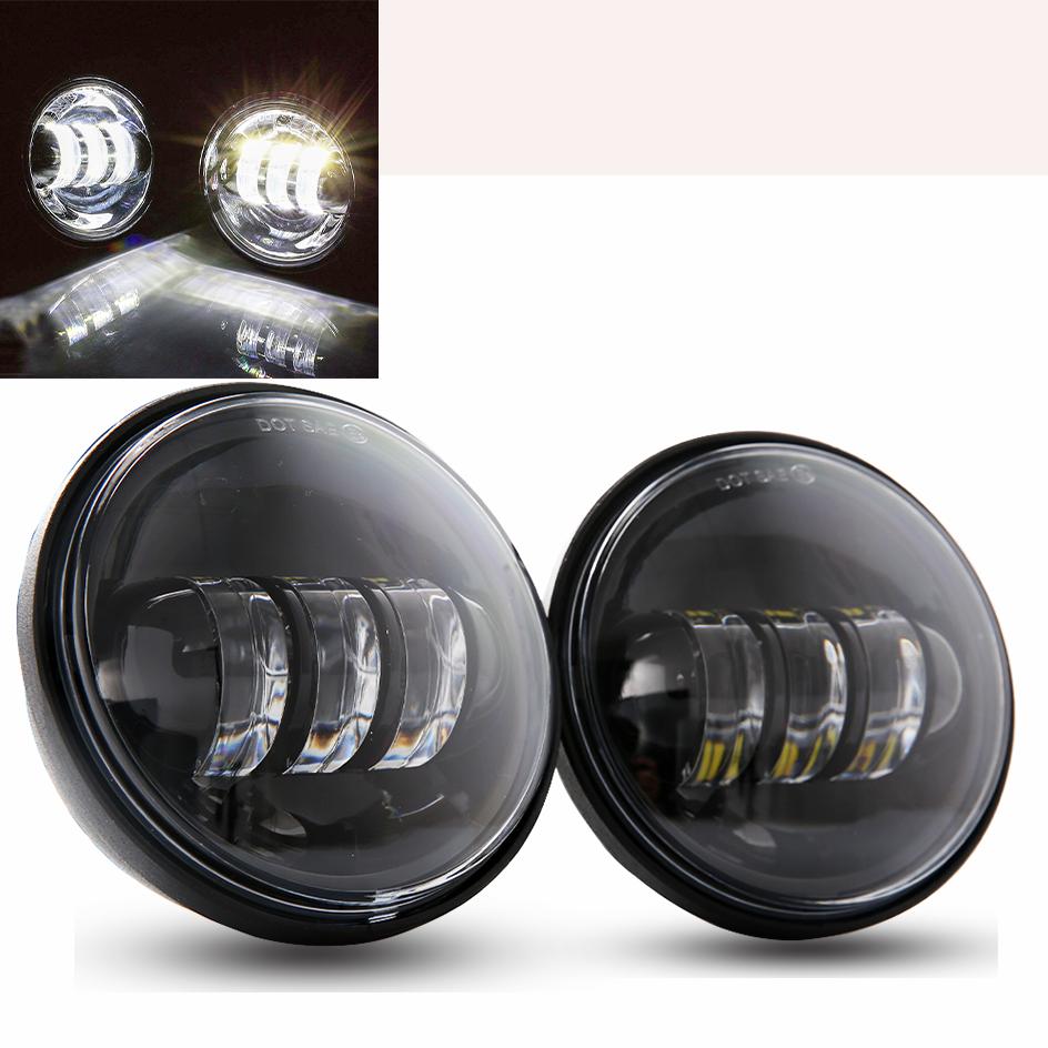 

1 Pair 4.5“ 4 1/2 inch Motorcycle LED Fog Passing Auxiliary Light For Yamaha Classic FLHR Road King Dyna 4.5Inch LED Fog Light чёрный
