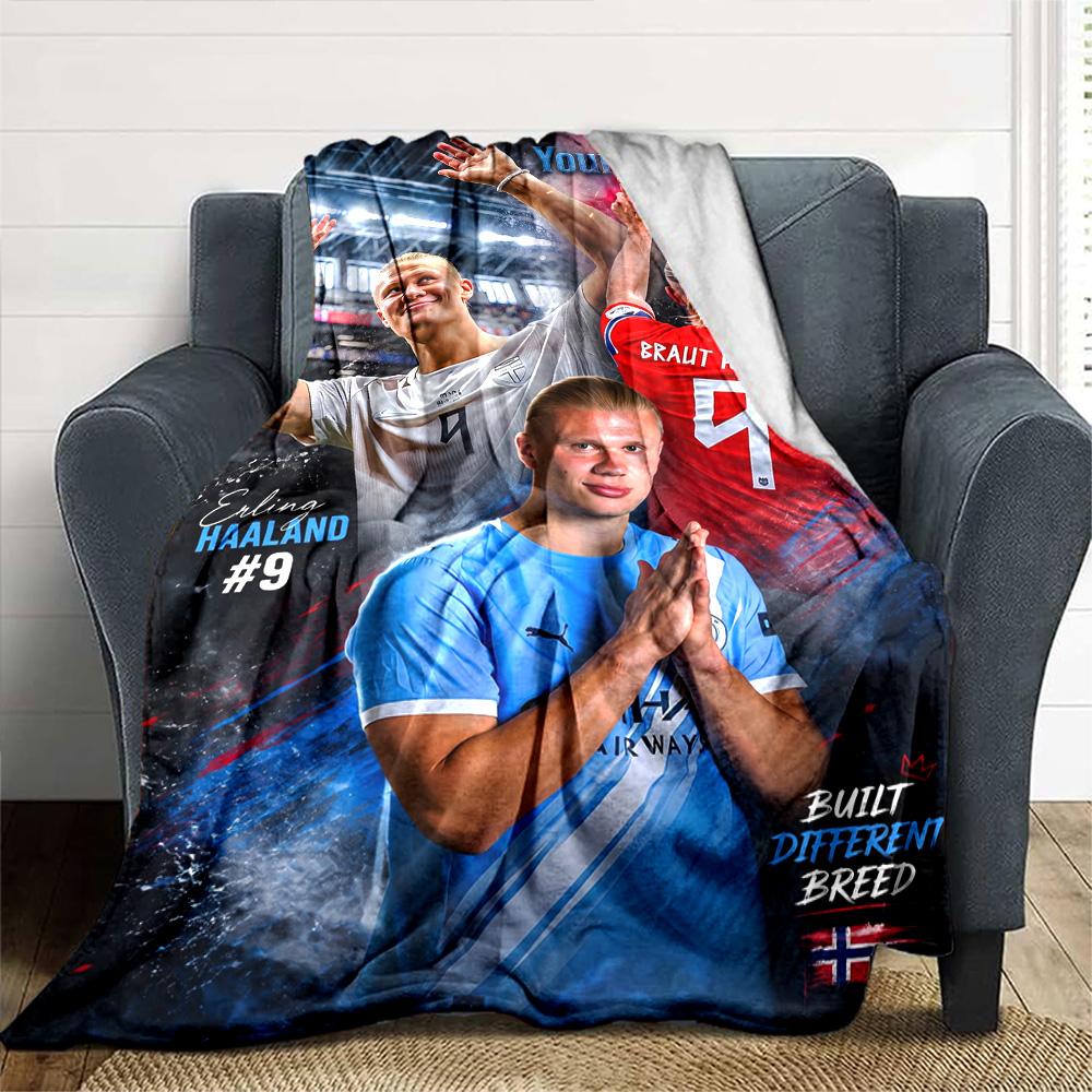 Haaland (68) Personalized Name Blanket Multi-purpose Personalized Blanket Warmthful Decor Throw For Living Room Nap Chair Picnics All-Season Use