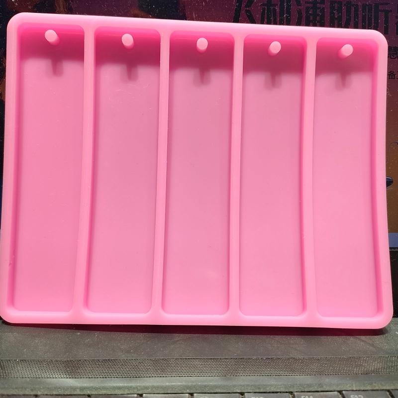 Bookmark Mould Rectangle Silicone Mold Making Epoxy Resin Jewelry Art Craft Hanging Hole Tool for Craft Making 5 In 1