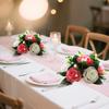 2Pcs Artificial Flower Wreath, New Year Decoration, Wedding Scene Props, Floral Arrangement Ornament, Table Party Home Decor, Fake Flowers, Hotel