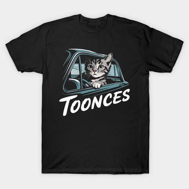 

Men Black Print T-shirt Toonces Vintage Retro No-Cut Transfer Paper Print Cotton Tshirt 2XL чорний