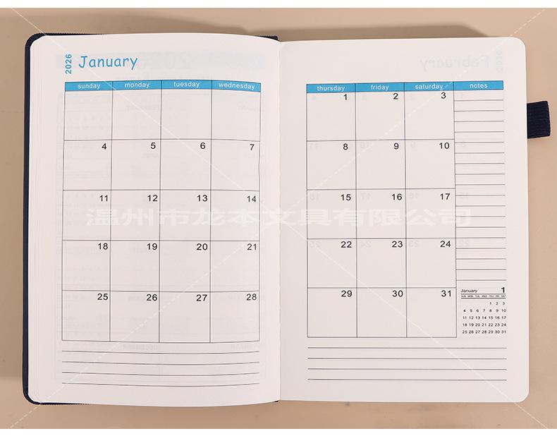 2026-2028 English Agenda Planner: Thickened Weekly & Monthly Calendar Book