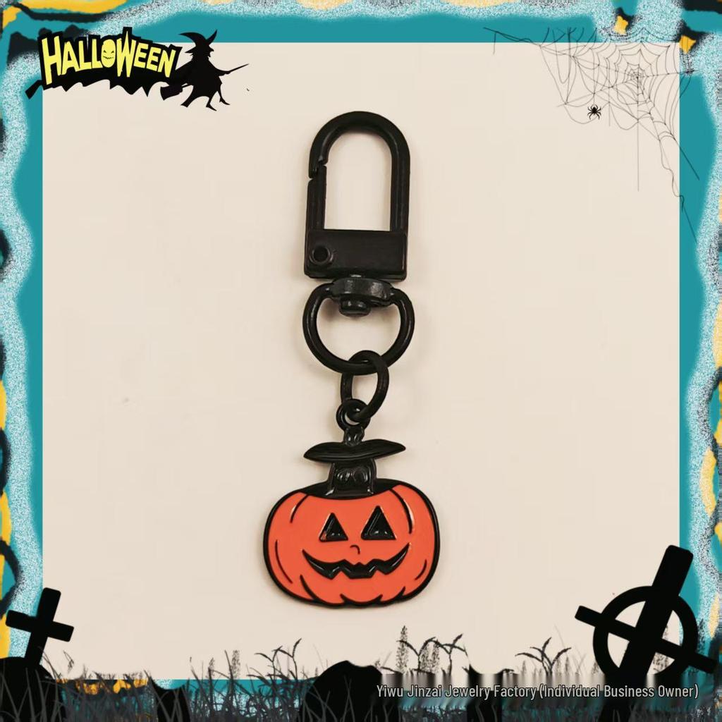 Cross-Border Halloween Skull & Pumpkin Keychain – Metal Ghost Charm Gift