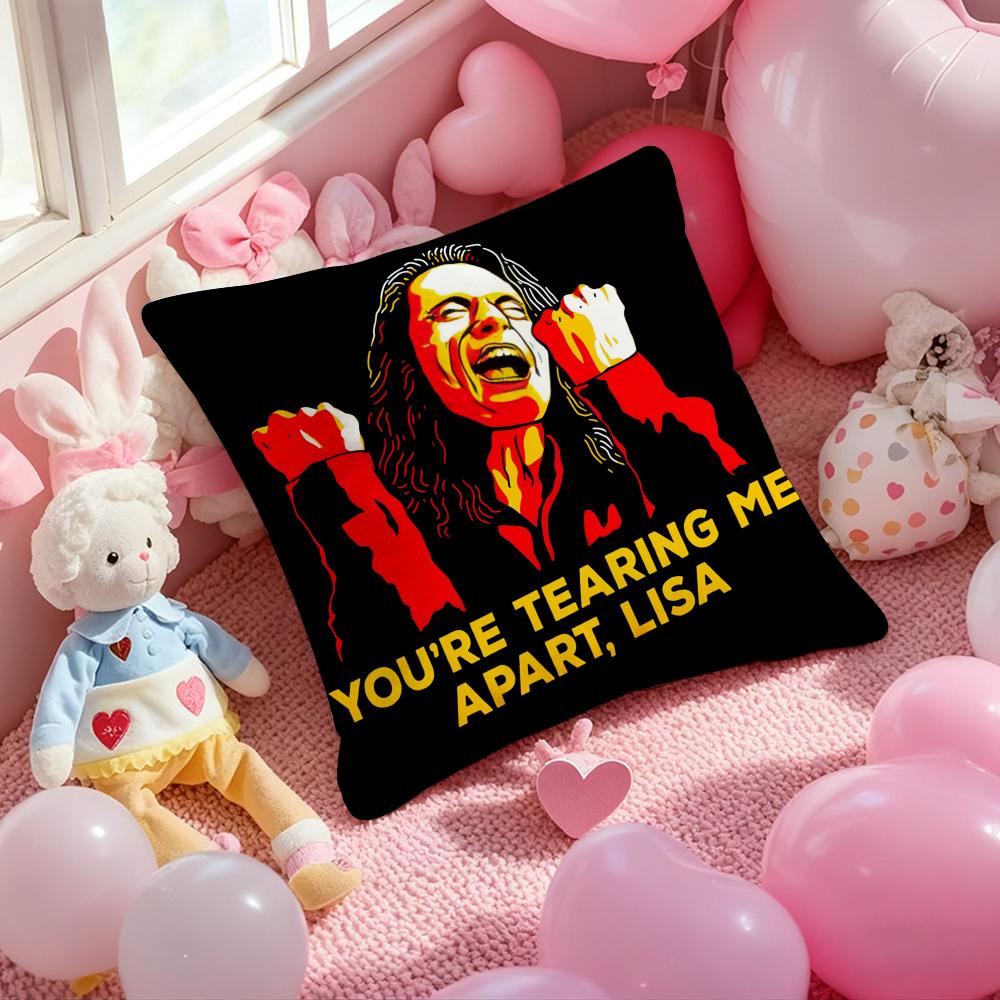 The Room T-Tommy Wiseau Pillow Case Soft Plush Fabric Double-Sided Printed Cushion Cover Warm Winter Sofa Pillow Case