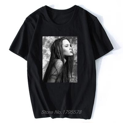 Vintage Angelina Jolie Beautiful Retro Fun Print Unisex S Tshirt New Summer Casual Fashion Harajuku Ladies Loose Tshirt Tees