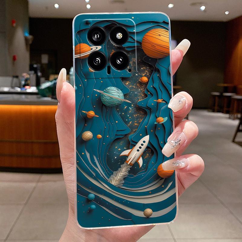 

Phone Case For Xiaomi 14 / 14Pro Funda Butterfly Bow Protective Casing For Xiaomi 14 Pro Transparent Soft Silicone TPU Cover Xiaomi 14