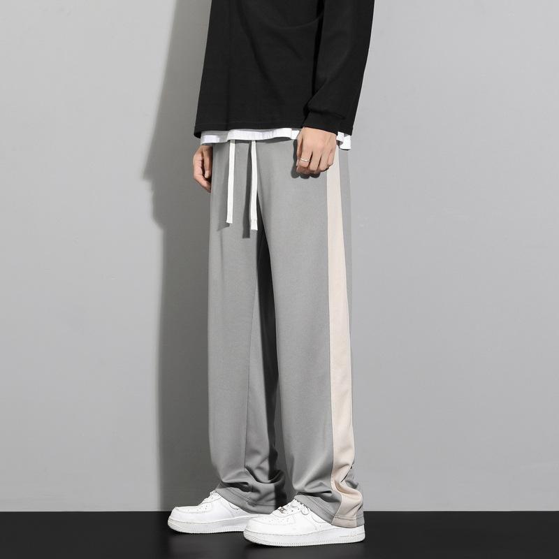 

Брюки мужские летние новые свободные драпированные прямого кроя тонкие черные широкие повседневные брюки 4XL