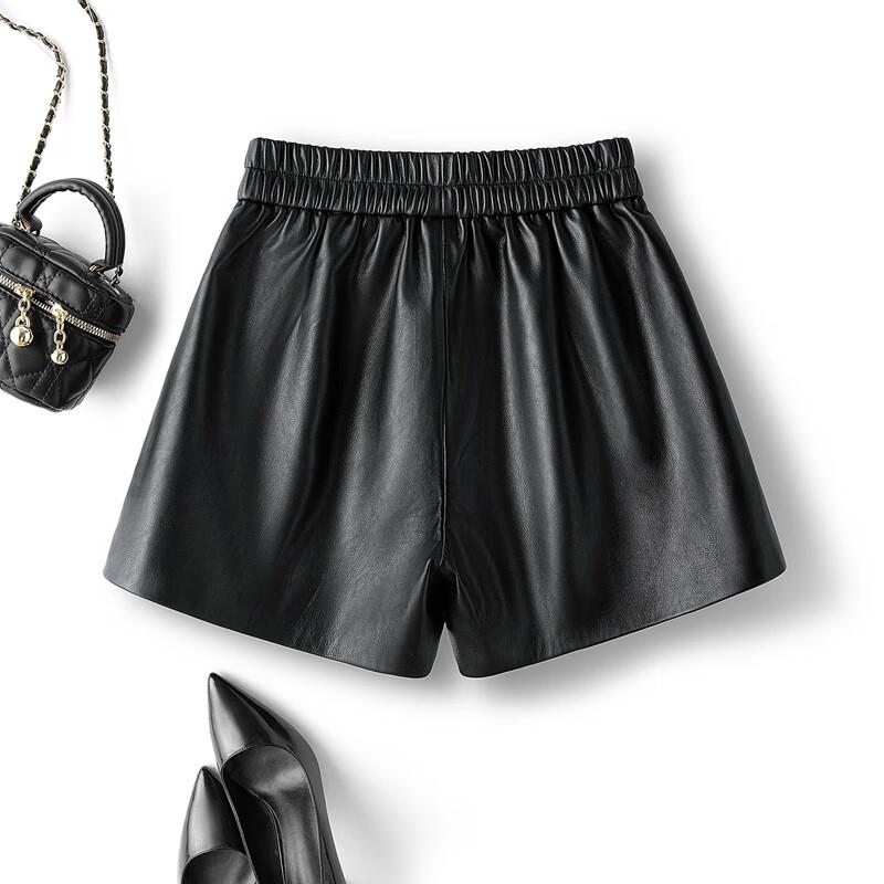 Women's High-Waisted Faux Leather Wide-Leg Shorts