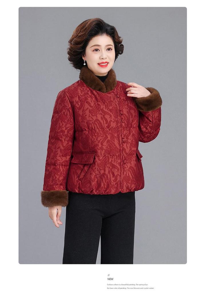 2025 New Chinese Style Winter Down Jacket for Middle-Aged and Elderly Women